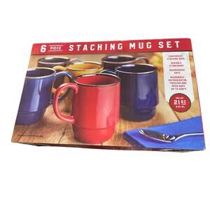 Stoneware Oven Safe 21 oz. Mug set of 6